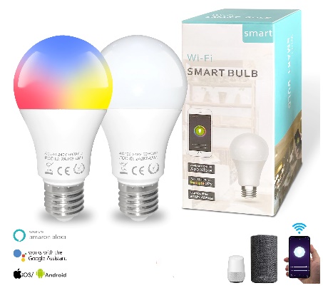 1 Ampoule E27 9W Wifi Smart LED – Réglage RGB , commande vocale via Google  Home Alexa – Objet connectée de choisir malin