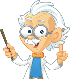 Le professeur Malin, mascotte de Choisir-Malin, lève le doigt pour donner un conseil